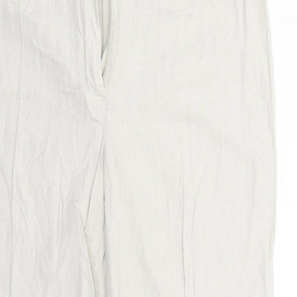 Womens UK Size 14 Marks and Spencer Regular Fit  Beige Trousers