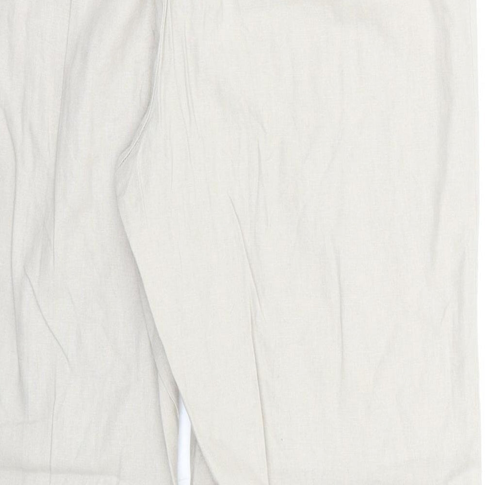 Womens UK Size 14 Marks and Spencer Regular Fit  Beige Trousers