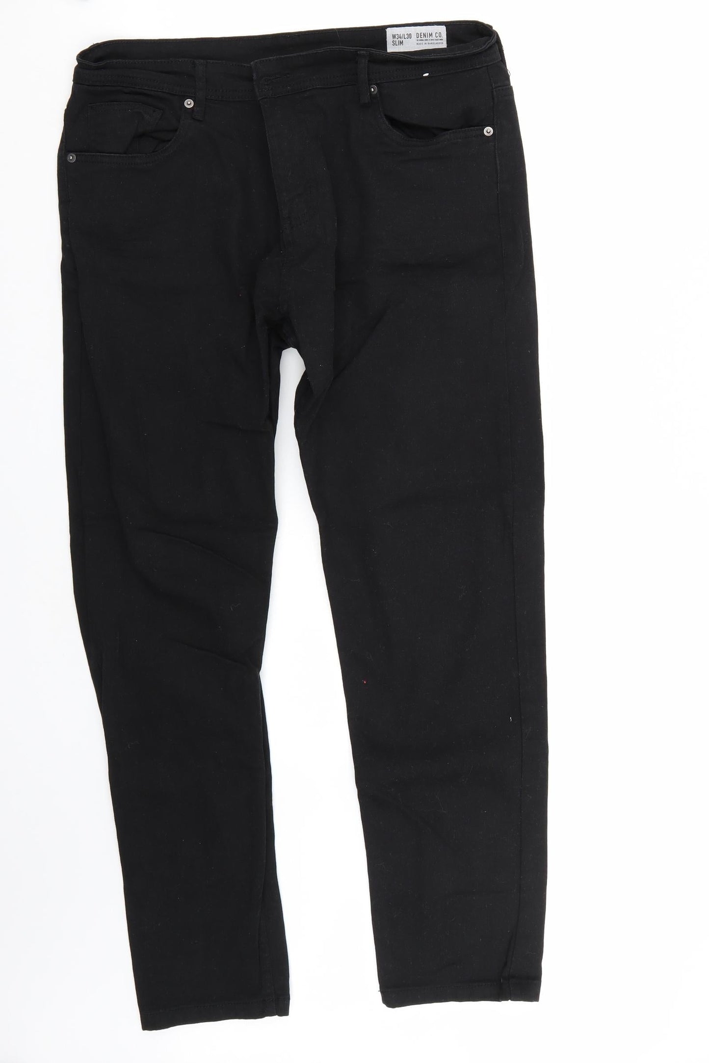 Denim & Co. Womens Black   Straight Jeans Size 34 L30 in