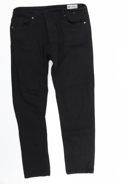 Denim & Co. Womens Black   Straight Jeans Size 34 L30 in