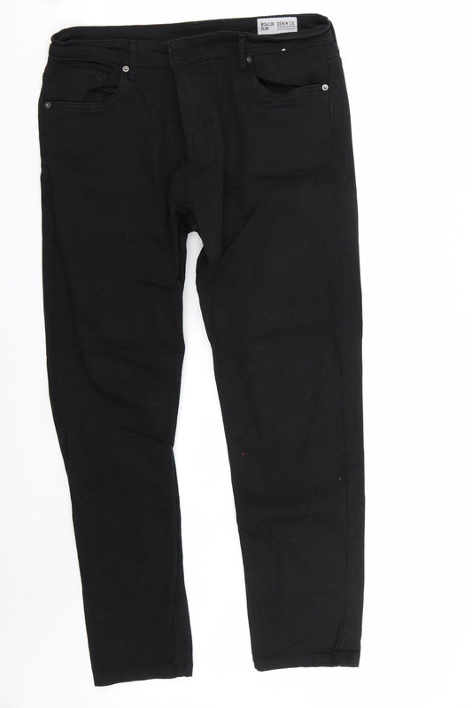 Denim & Co. Womens Black   Straight Jeans Size 34 L30 in