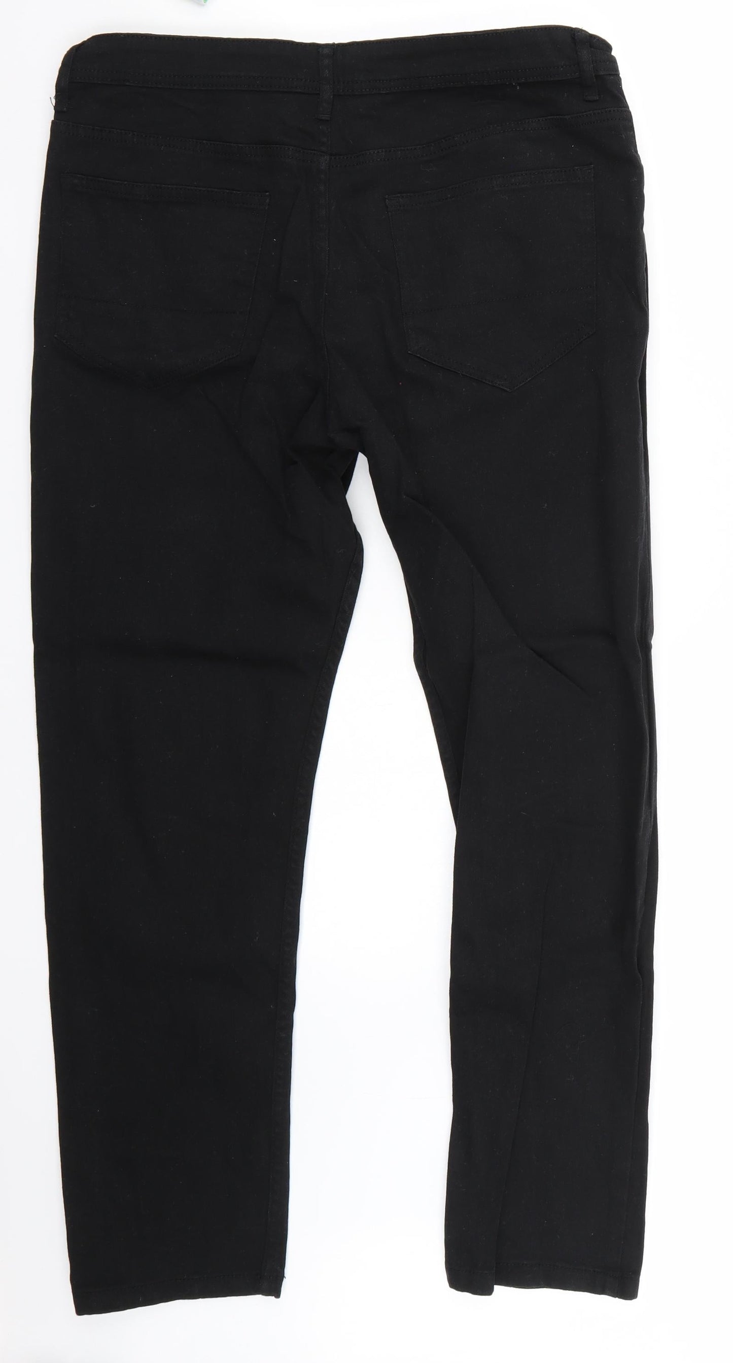 Denim & Co. Womens Black   Straight Jeans Size 34 L30 in