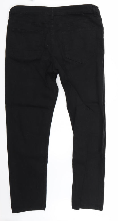 Denim & Co. Womens Black   Straight Jeans Size 34 L30 in