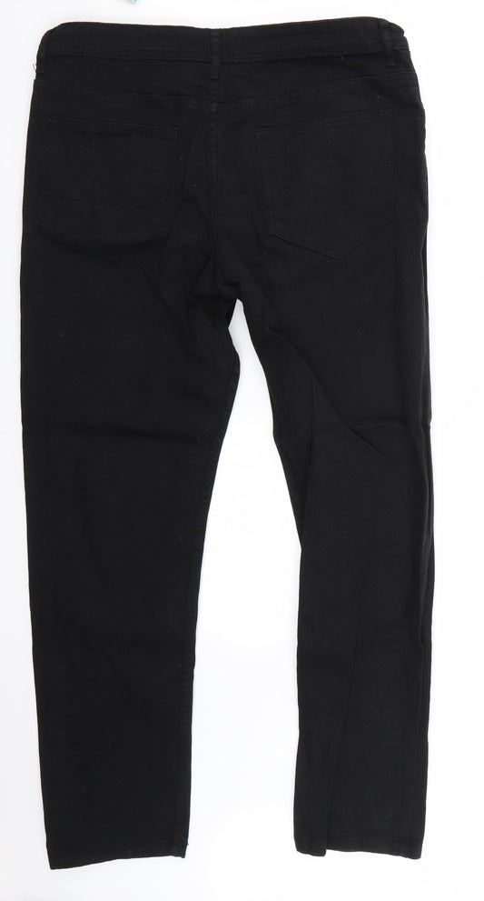 Denim & Co. Womens Black   Straight Jeans Size 34 L30 in