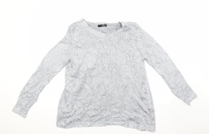 Jane Norman Womens Grey  Knit Pullover Jumper Size 14