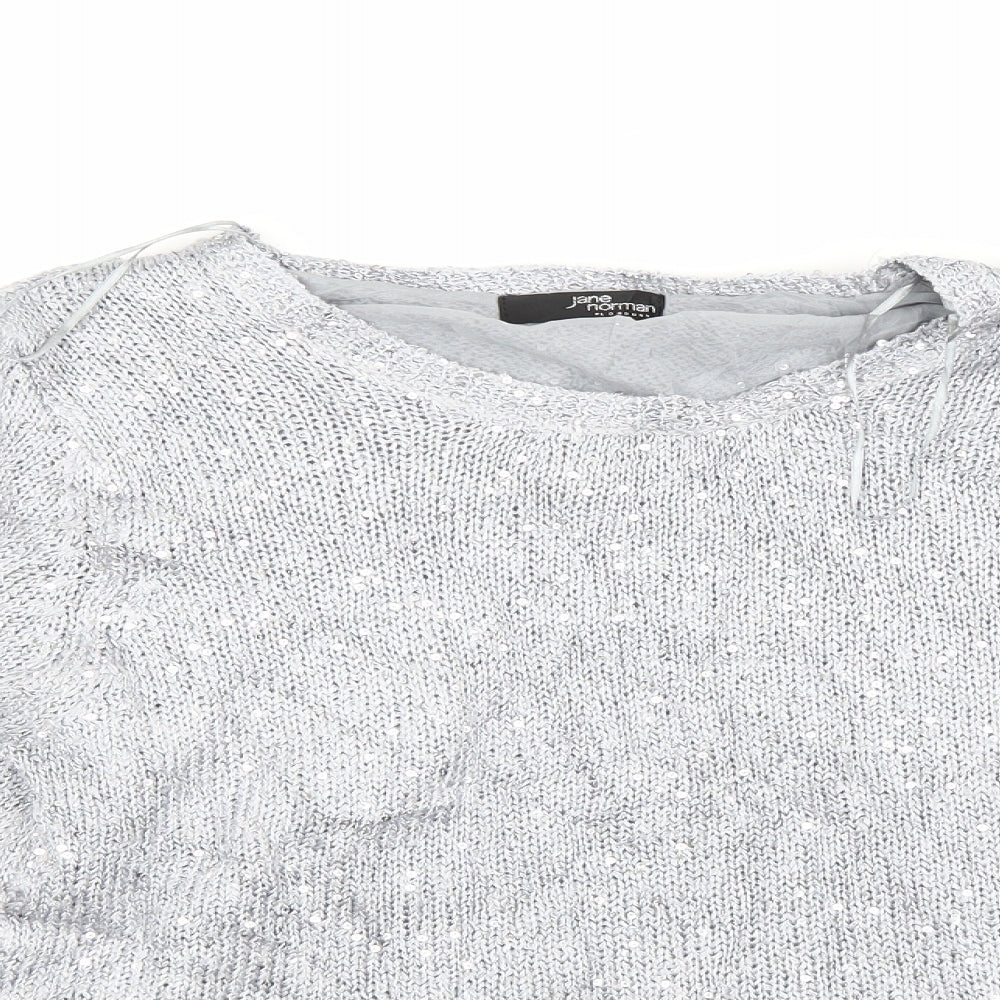Jane Norman Womens Grey  Knit Pullover Jumper Size 14