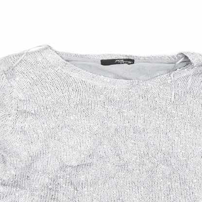 Jane Norman Womens Grey  Knit Pullover Jumper Size 14