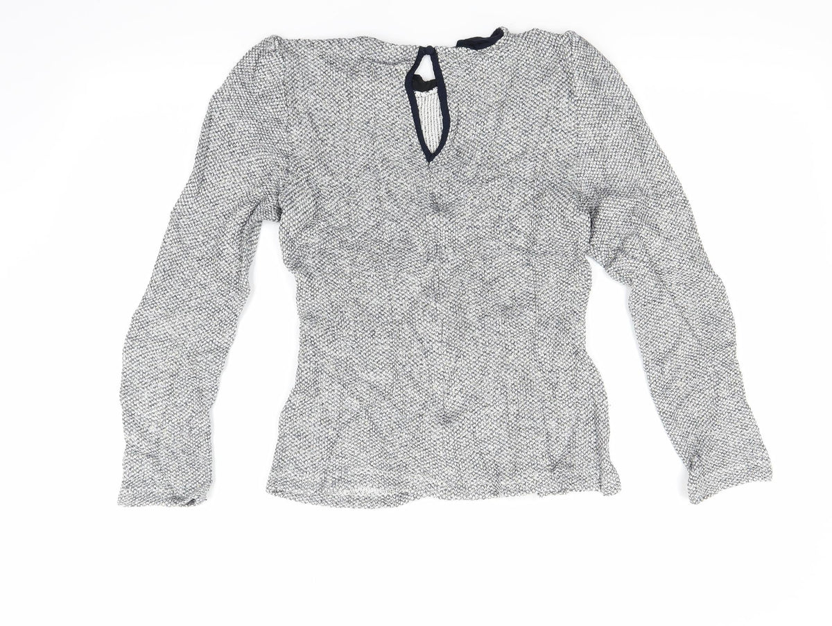 Zara Womens Silver  Knit Pullover Jumper Size XS
