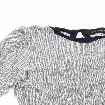 Zara Womens Silver  Knit Pullover Jumper Size XS