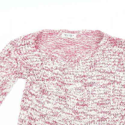 New Look Womens Red  Knit Pullover Jumper Size S