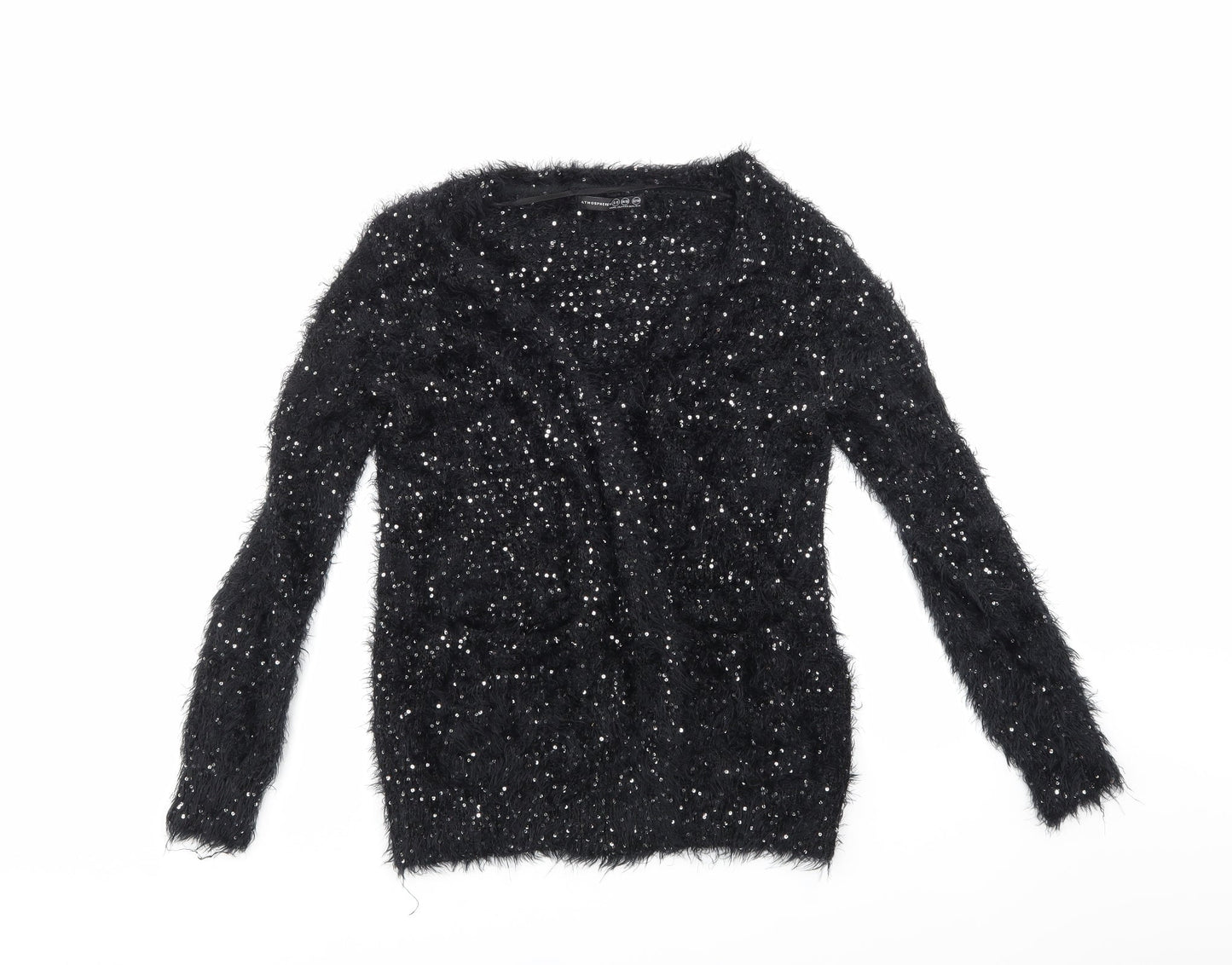 Atmosphere Womens Black  Knit Cardigan Jumper Size 8