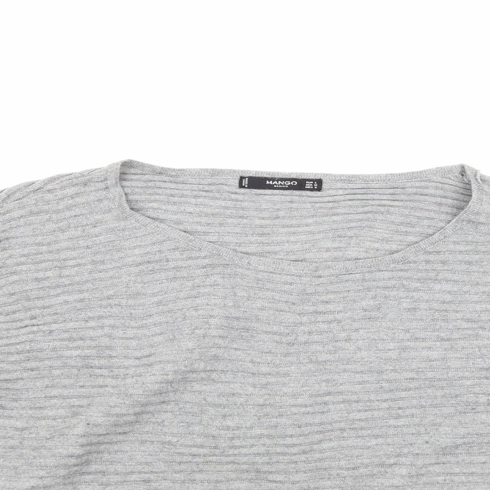 Mango Womens Grey  Knit Pullover Jumper Size M