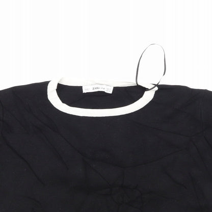 Zara Womens Black  Knit Pullover Jumper Size S