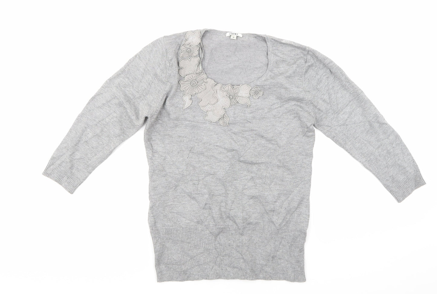text Womens Grey   Pullover Jumper Size S
