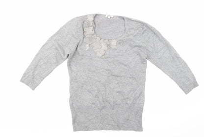 text Womens Grey   Pullover Jumper Size S
