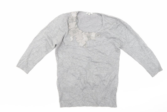 text Womens Grey   Pullover Jumper Size S