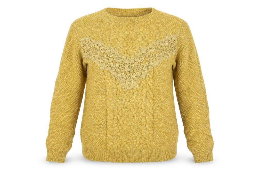 Falmer Heritage Mens Yellow  Knit Pullover Jumper Size M