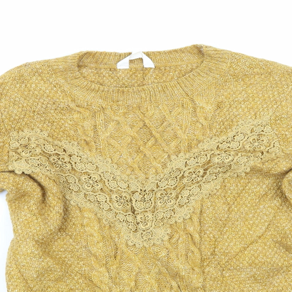 Falmer Mens Yellow  Knit Pullover Jumper Size M