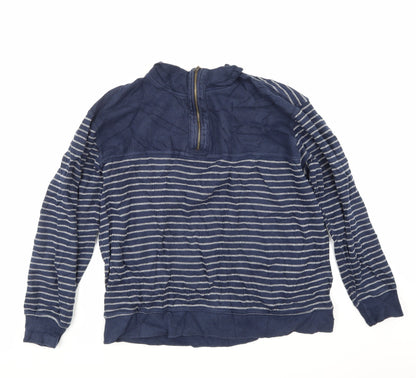 Sand Stone Womens Blue Striped  Full Zip Jumper Size XL