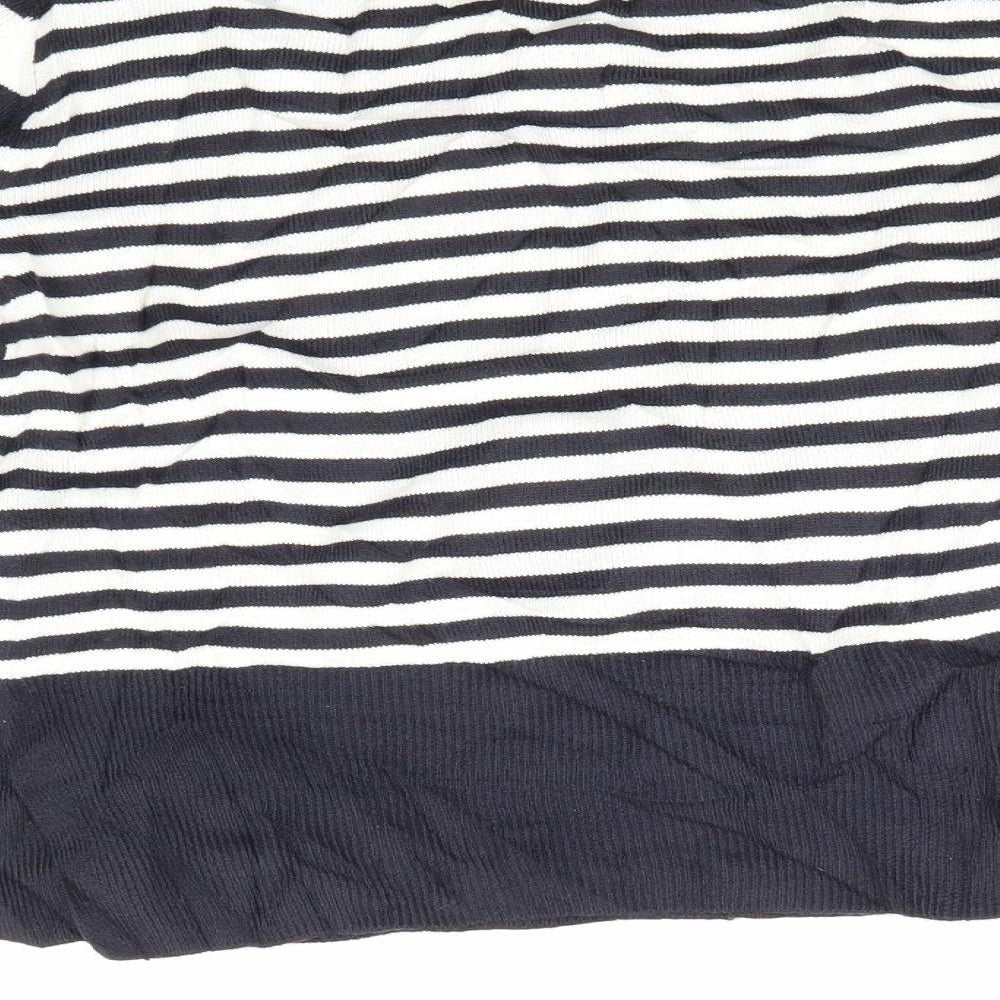 Next Womens White Striped  Pullover Jumper Size XS