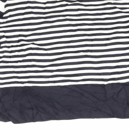 Next Womens White Striped  Pullover Jumper Size XS