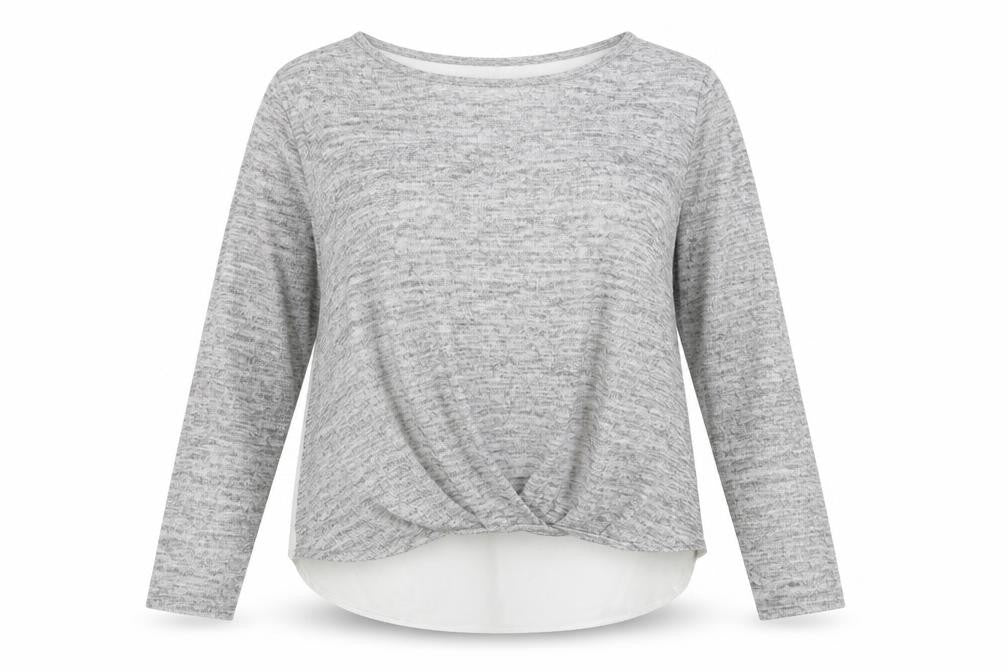 Womens UK Size 10 Atmosphere Grey Basic Blouse