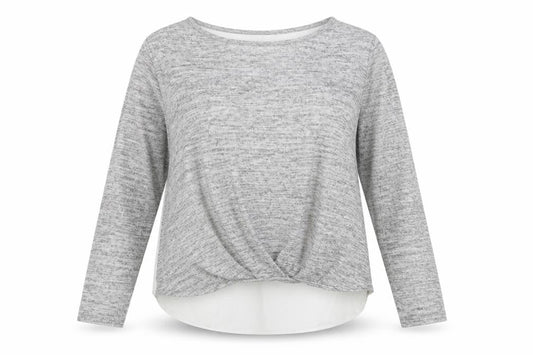 Womens UK Size 10 Atmosphere Grey Basic Blouse