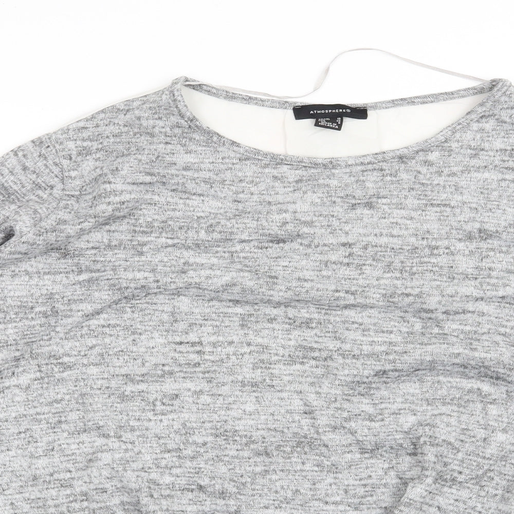 Womens UK Size 10 Atmosphere Grey Basic Blouse