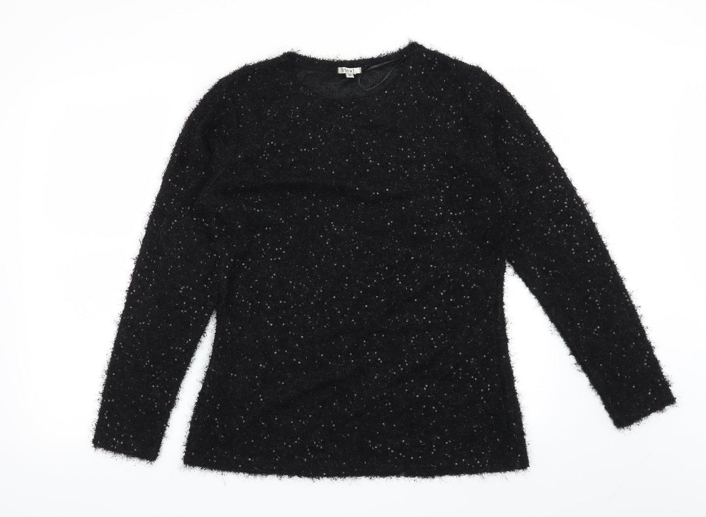 Text Womens Black   Pullover Jumper Size M