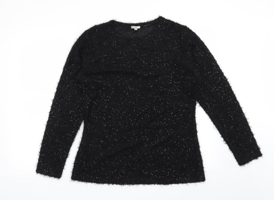 Text Womens Black   Pullover Jumper Size M