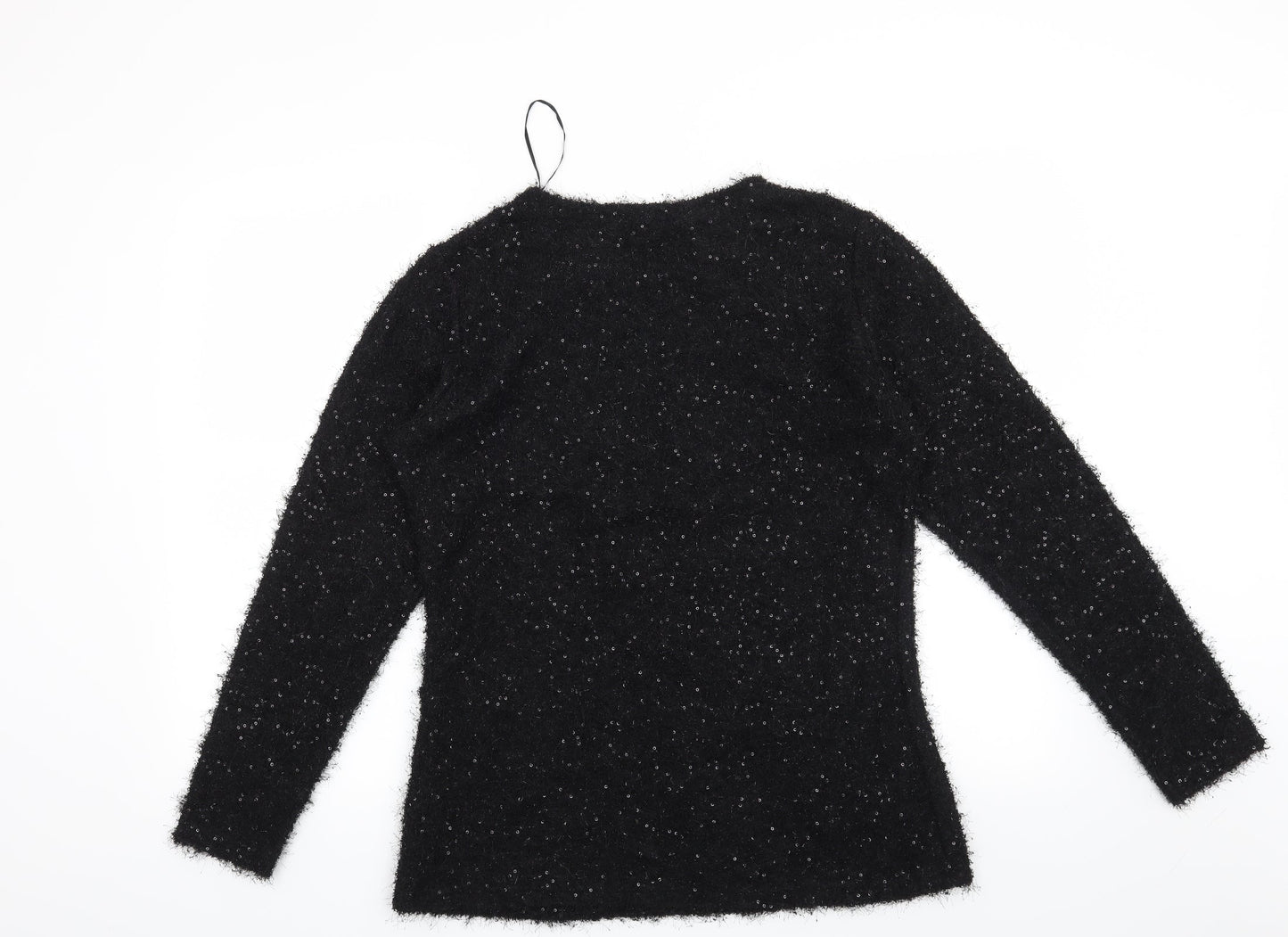 Text Womens Black   Pullover Jumper Size M