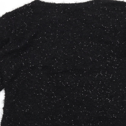 Text Womens Black   Pullover Jumper Size M