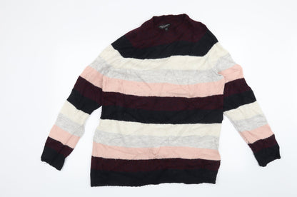 Dorothy Perkins Womens Pink Striped  Pullover Jumper Size 14