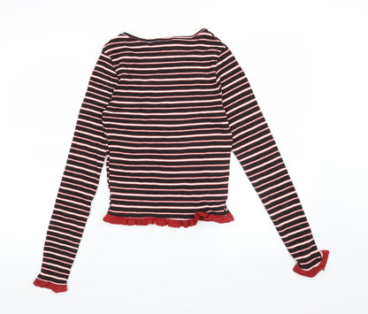 Primark Womens Black Striped  Pullover Sweatshirt Size 6