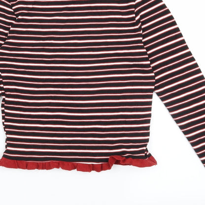 Primark Womens Black Striped  Pullover Sweatshirt Size 6