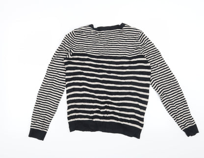 H&M Womens Beige Striped  Cardigan Jumper Size S