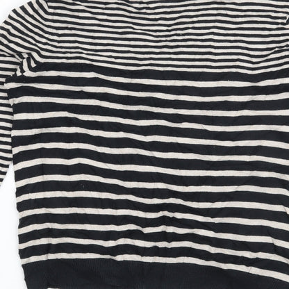 H&M Womens Beige Striped  Cardigan Jumper Size S