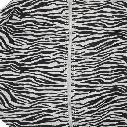 QED London Womens Grey Animal Print  Pullover Sweatshirt Size S