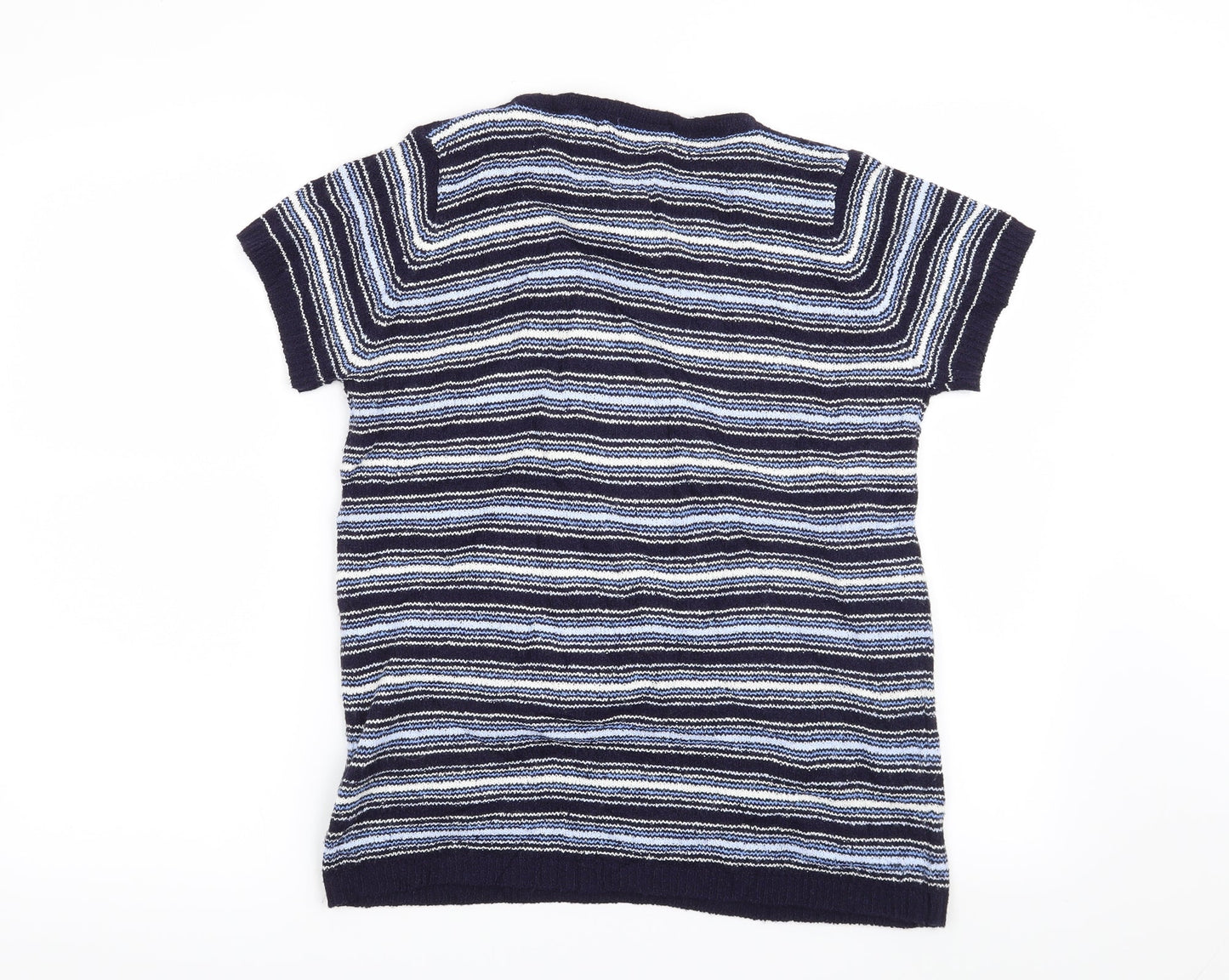 EWM Womens Blue Striped  Pullover Jumper Size 10