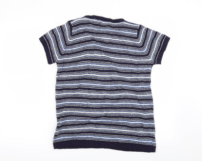 EWM Womens Blue Striped  Pullover Jumper Size 10