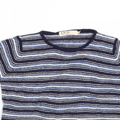 EWM Womens Blue Striped  Pullover Jumper Size 10