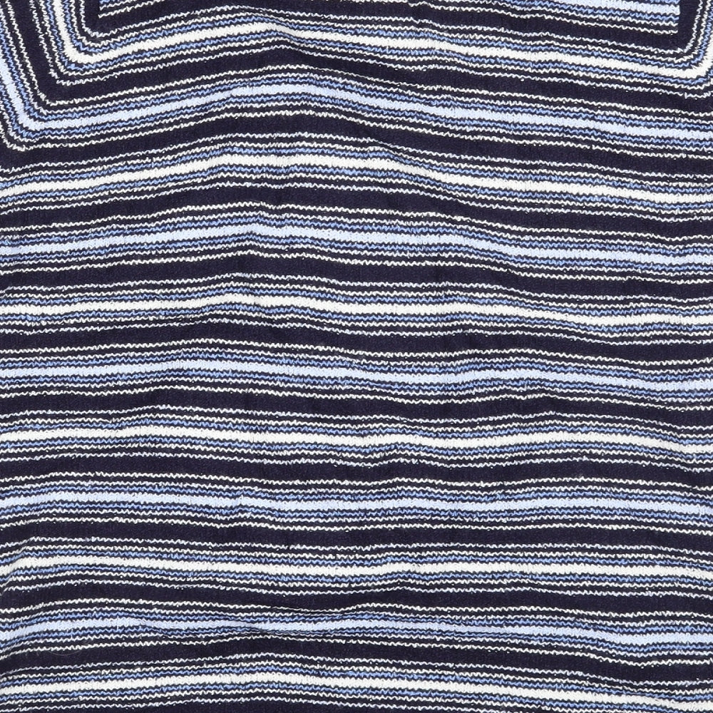 EWM Womens Blue Striped  Pullover Jumper Size 10