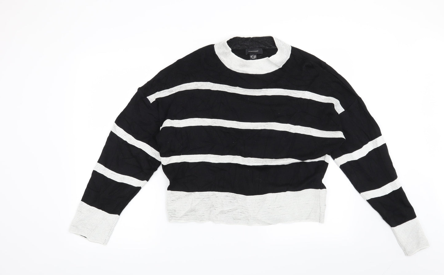 Atmosphere Womens Black Striped  Pullover Jumper Size 14