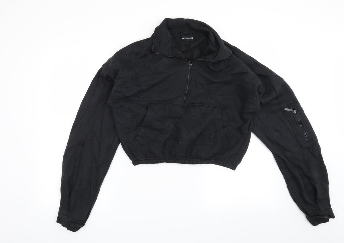 PRETTYLITTLETHING Womens Black   Pullover Sweatshirt Size M