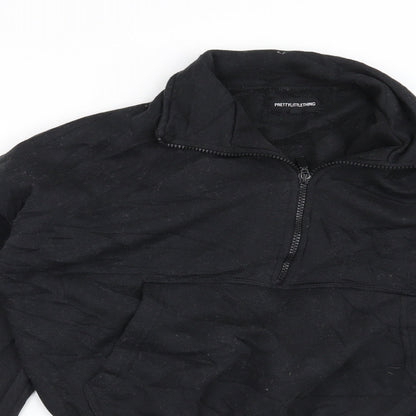 PRETTYLITTLETHING Womens Black   Pullover Sweatshirt Size M