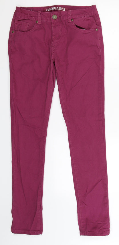 New Looh Girls Purple  Denim Skinny Jeans Size 14 Years
