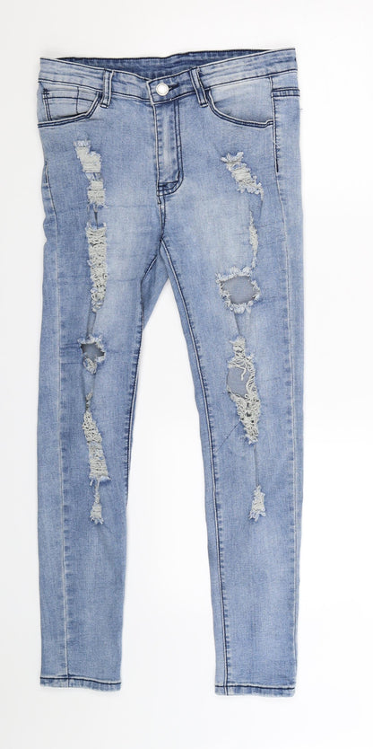 Womens UK Size S Preworn Extra-Slim Fit Skinny Blue Jeans
