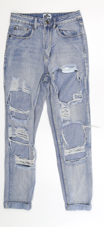 Womens UK Size 8 The Rockn Rev Regular Fit Mom Blue Jeans