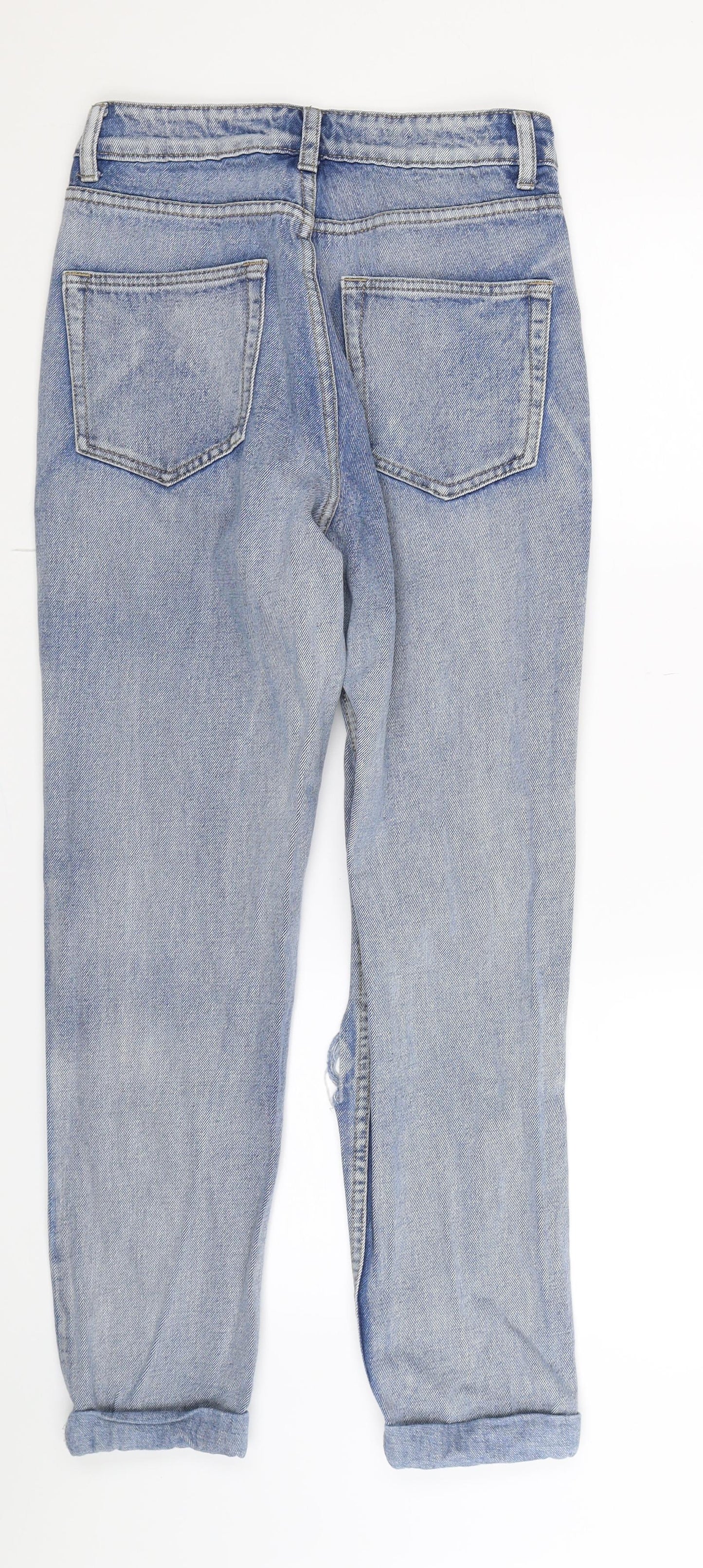 Womens UK Size 8 The Rockn Rev Regular Fit Mom Blue Jeans