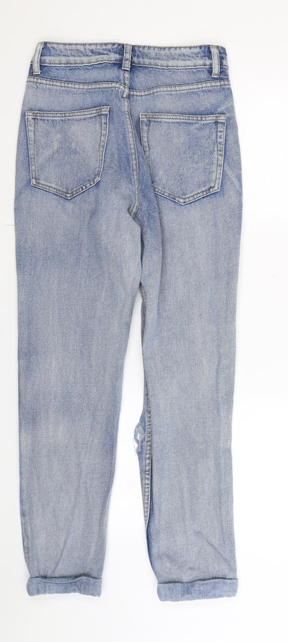 Womens UK Size 8 The Rockn Rev Regular Fit Mom Blue Jeans
